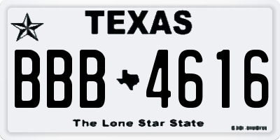 TX license plate BBB4616