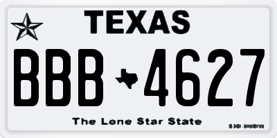 TX license plate BBB4627