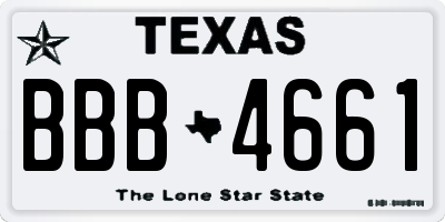 TX license plate BBB4661