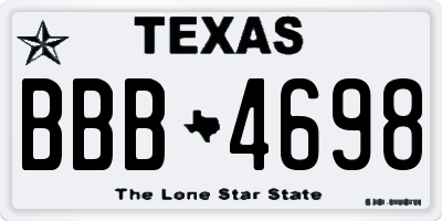 TX license plate BBB4698