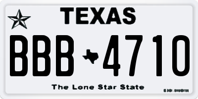 TX license plate BBB4710