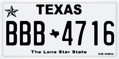 TX license plate BBB4716
