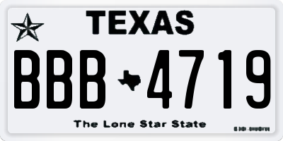 TX license plate BBB4719
