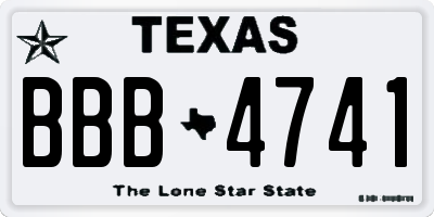 TX license plate BBB4741