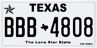 TX license plate BBB4808