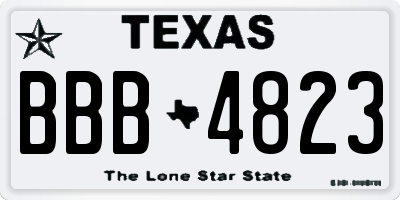 TX license plate BBB4823