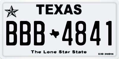 TX license plate BBB4841