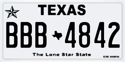 TX license plate BBB4842