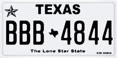 TX license plate BBB4844