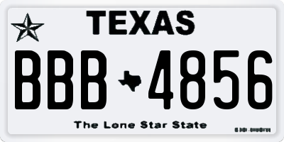 TX license plate BBB4856