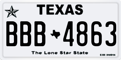 TX license plate BBB4863