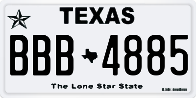 TX license plate BBB4885