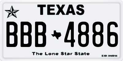 TX license plate BBB4886