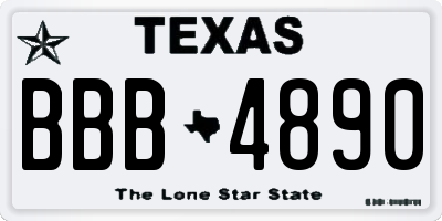TX license plate BBB4890