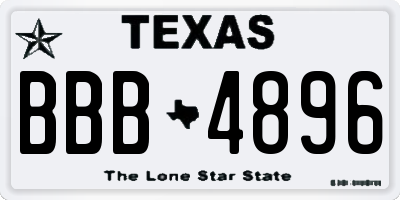 TX license plate BBB4896