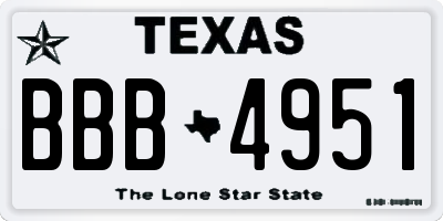 TX license plate BBB4951