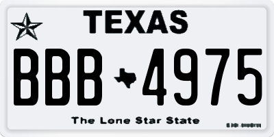 TX license plate BBB4975