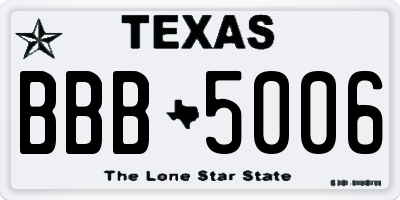 TX license plate BBB5006