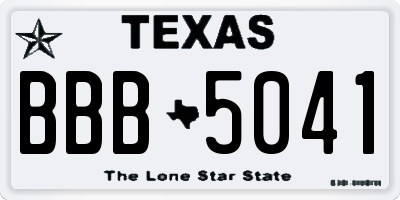 TX license plate BBB5041