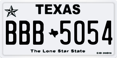 TX license plate BBB5054