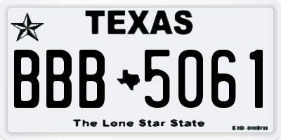 TX license plate BBB5061