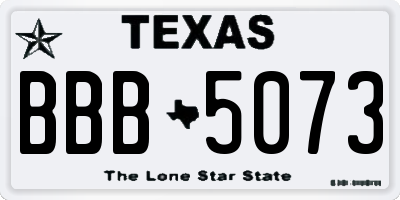 TX license plate BBB5073