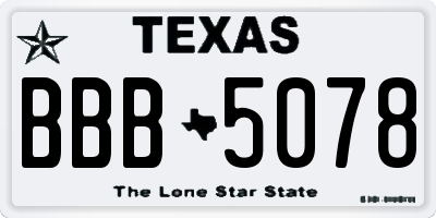 TX license plate BBB5078
