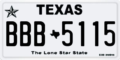 TX license plate BBB5115