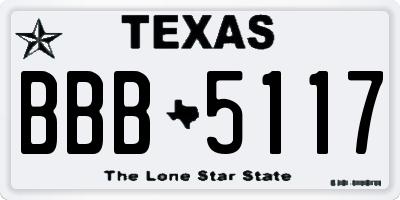 TX license plate BBB5117