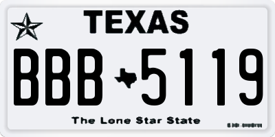 TX license plate BBB5119