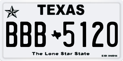 TX license plate BBB5120