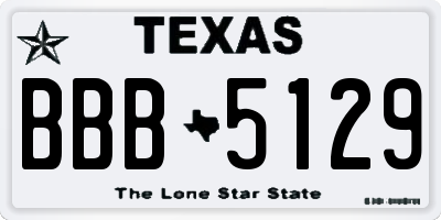 TX license plate BBB5129