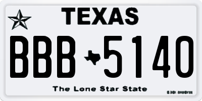 TX license plate BBB5140
