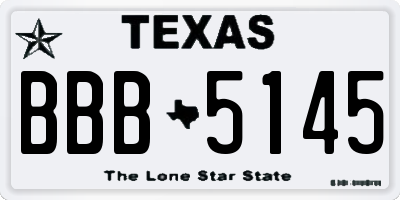 TX license plate BBB5145