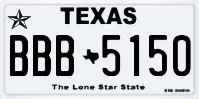 TX license plate BBB5150