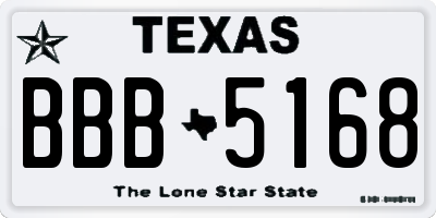 TX license plate BBB5168