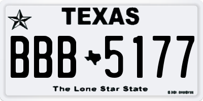 TX license plate BBB5177