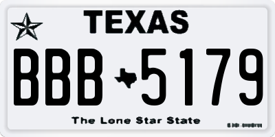 TX license plate BBB5179
