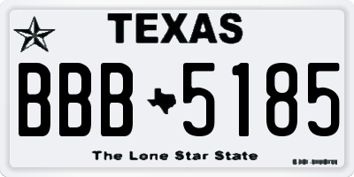 TX license plate BBB5185