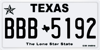 TX license plate BBB5192