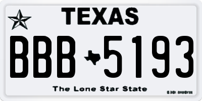 TX license plate BBB5193