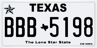 TX license plate BBB5198