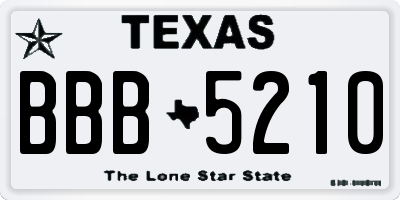 TX license plate BBB5210