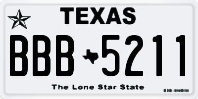 TX license plate BBB5211