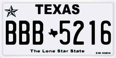TX license plate BBB5216