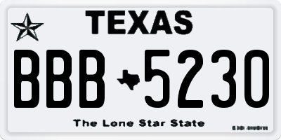 TX license plate BBB5230