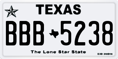 TX license plate BBB5238