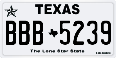 TX license plate BBB5239