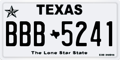 TX license plate BBB5241