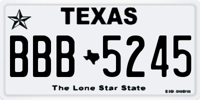 TX license plate BBB5245